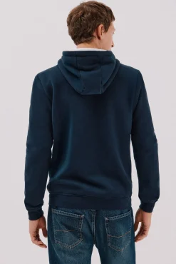 Cárdigan capucha tejido combinado