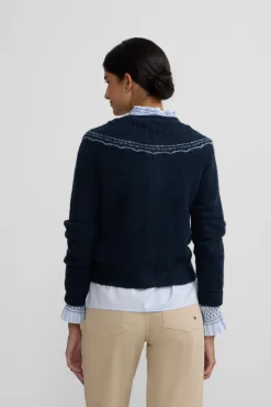 Cárdigan cuello bobo contraste