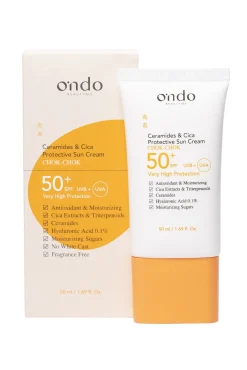 Crema solar protectora con ceramidas y cica