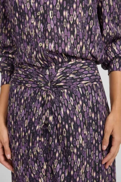 Falda midi abertura estampado ikat
