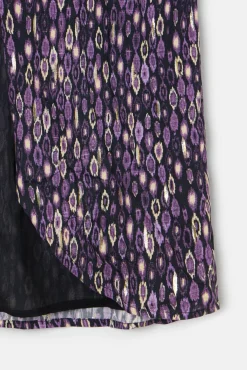 Falda midi abertura estampado ikat
