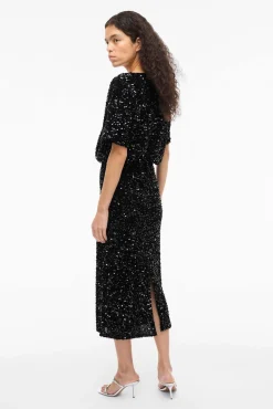 Falda midi con lentejuelas