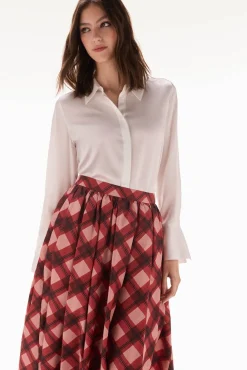 Falda midi cuadros