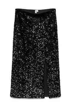 Falda midi lentejuelas