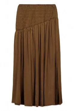 Falda midi satinada