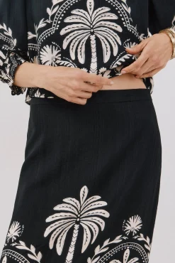 Falda recta estampada