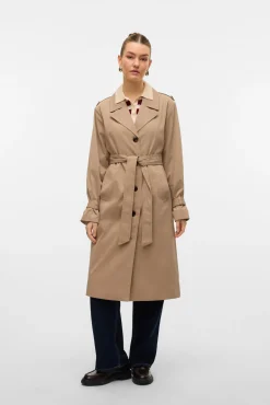Gabardina larga con cinturón