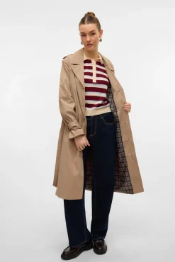Gabardina larga con cinturón