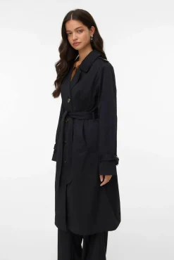 Gabardina larga con cinturón
