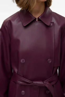 Gabardina larga de polipiel