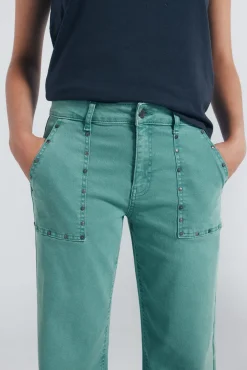 Jeans culotte tachas