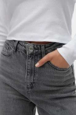 Jeans de tiro alto