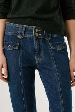 Jeans flare de tiro bajo
