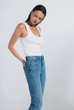 Jeans straight tachas