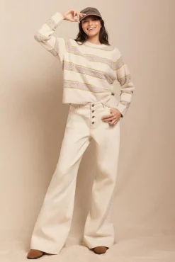 Jeans wide buttons