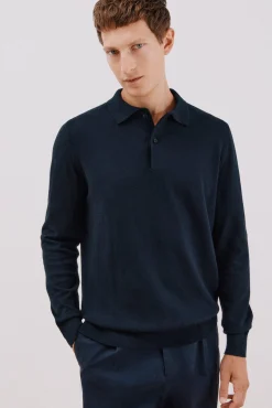 Jersey algodón cashmere cuello polo