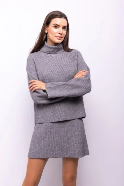 Jersey canalé cuello vuelto