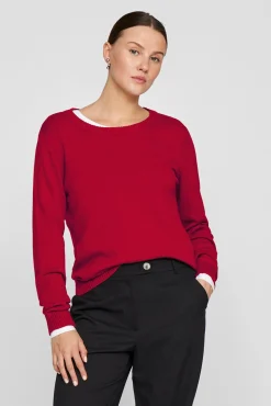 Jersey con cuello redondo de viscosa
