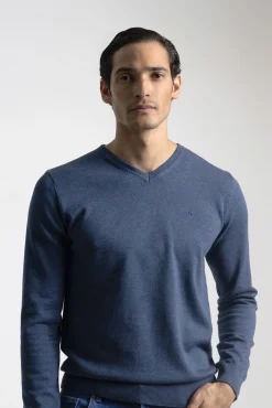 Jersey cuello pico algodón