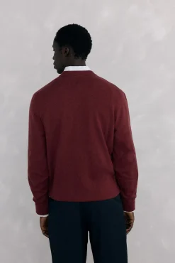 Jersey cuello pico lana merino y cashmere