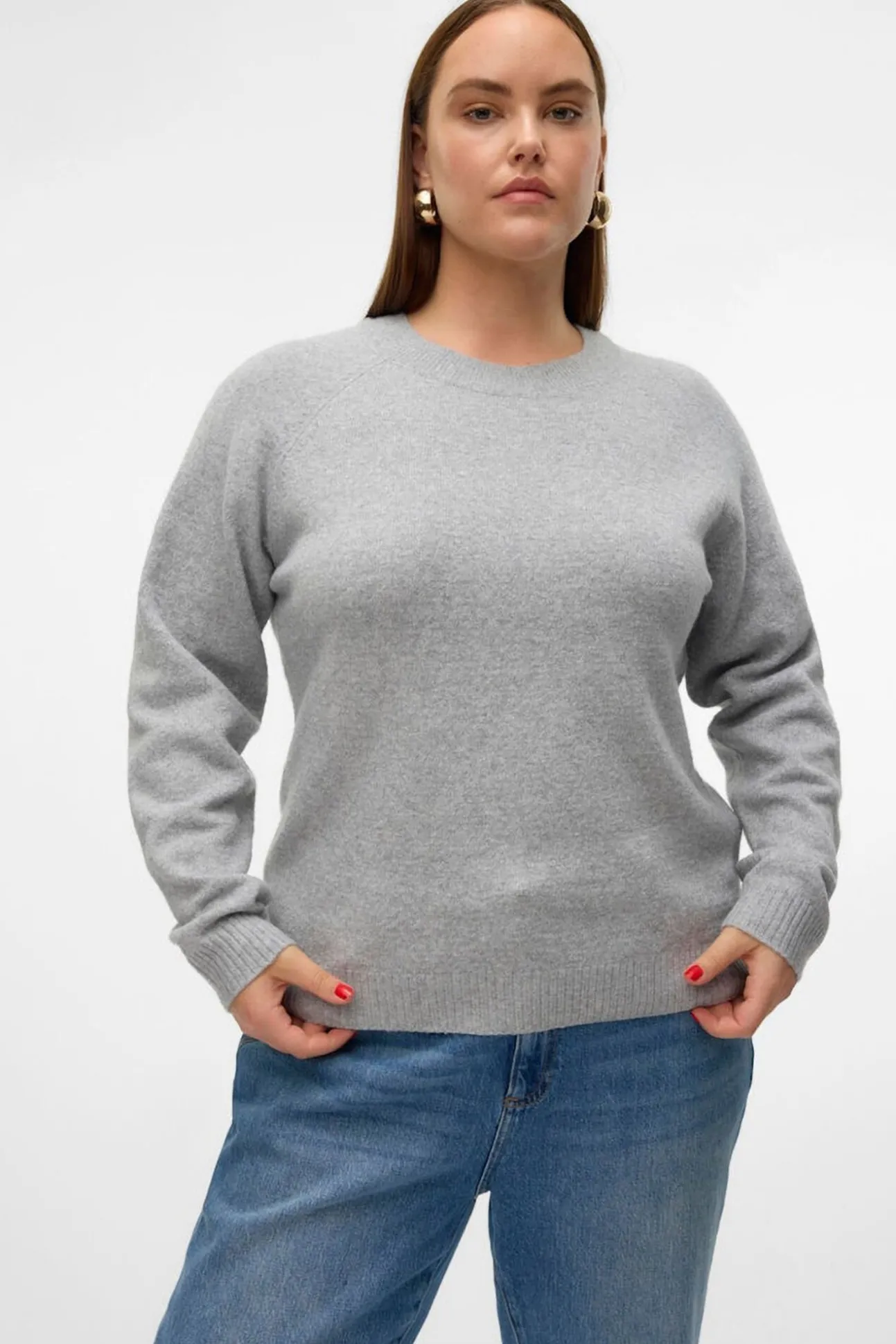 Jersey cuello redondo talla grande