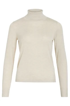 Jersey de cuello alto con viscosa