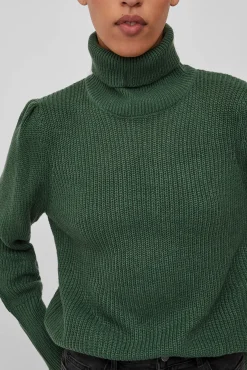 Jersey de cuello vuelto con canalé
