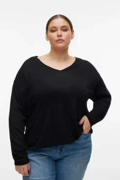 Jersey de manga larga y cuello pico Curve