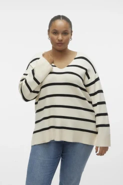 Jersey de manga larga y cuello pico Curve