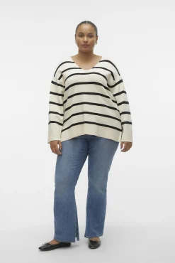 Jersey de manga larga y cuello pico Curve