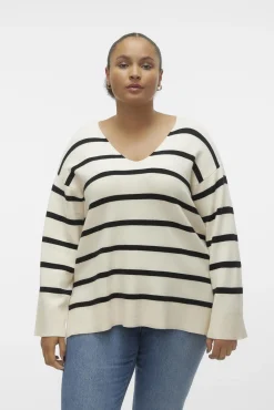 Jersey de manga larga y cuello pico Curve