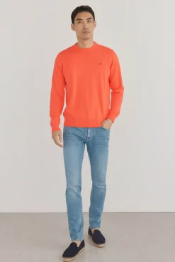 Jersey fino algodón premium cuello redondo