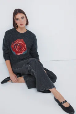 Jersey intarsia rosa