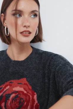 Jersey intarsia rosa