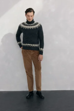 Jersey navidad con lana y alpaca cuello alto