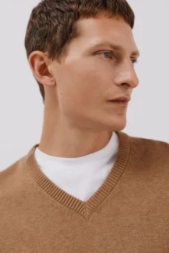 Jersey punto fino algodón cuello pico