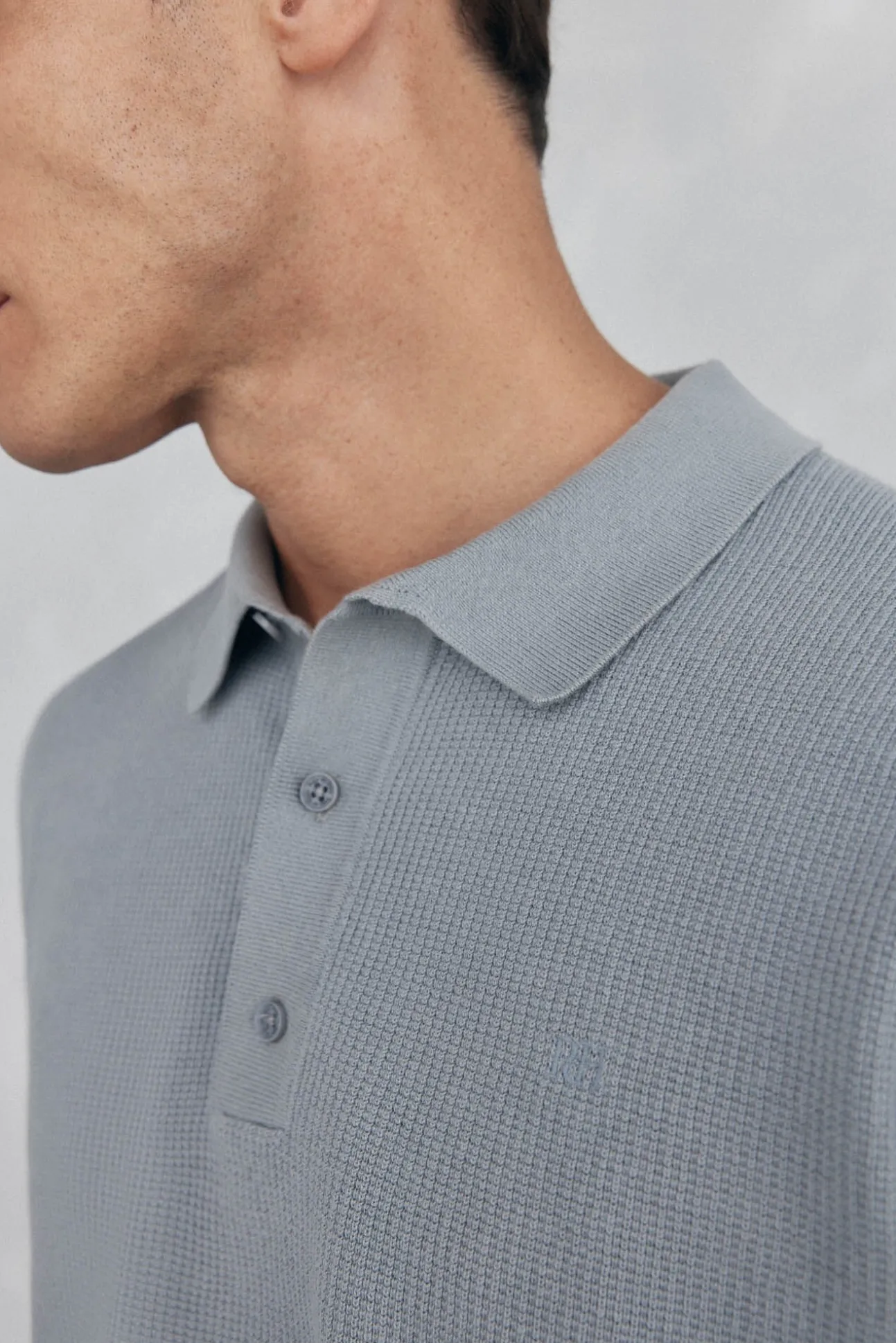 Jersey punto fino cuello polo estructura