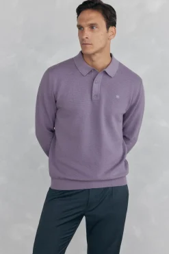 Jersey punto fino cuello polo estructura