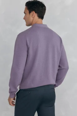 Jersey punto fino cuello polo estructura
