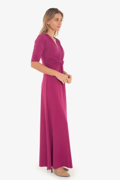 Maxi vestido nudo frontal