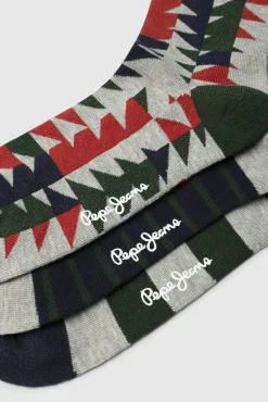 Pack de 3 calcetines rayas Navidad