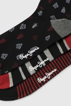 Pack de 3 calcetines rayas Navidad