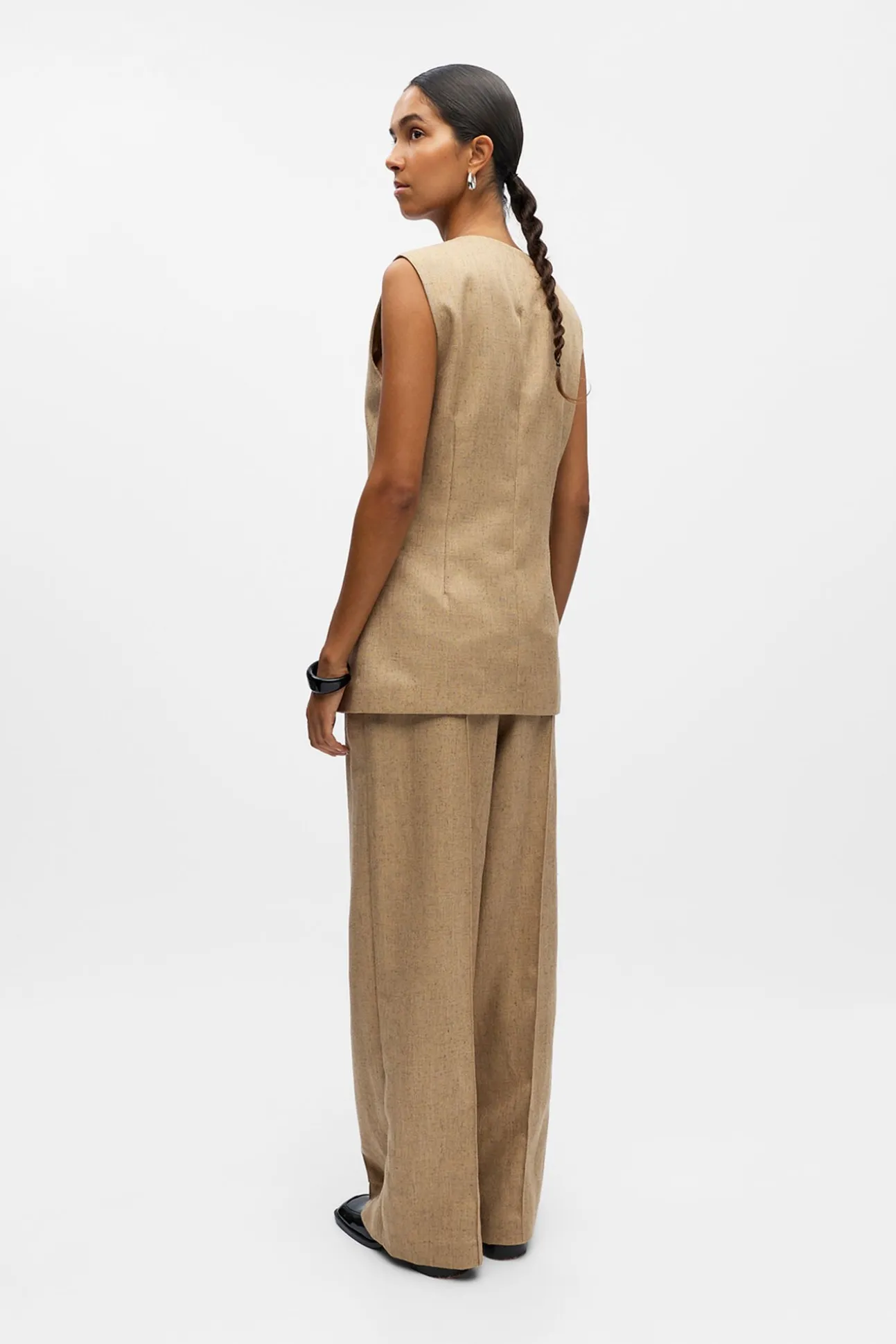 Pantalón ancho tweed