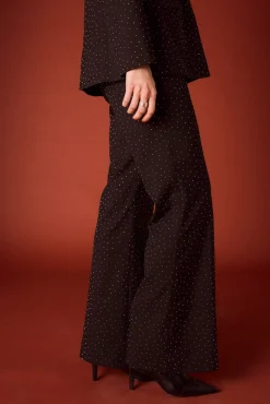 Pantalón campana de strass