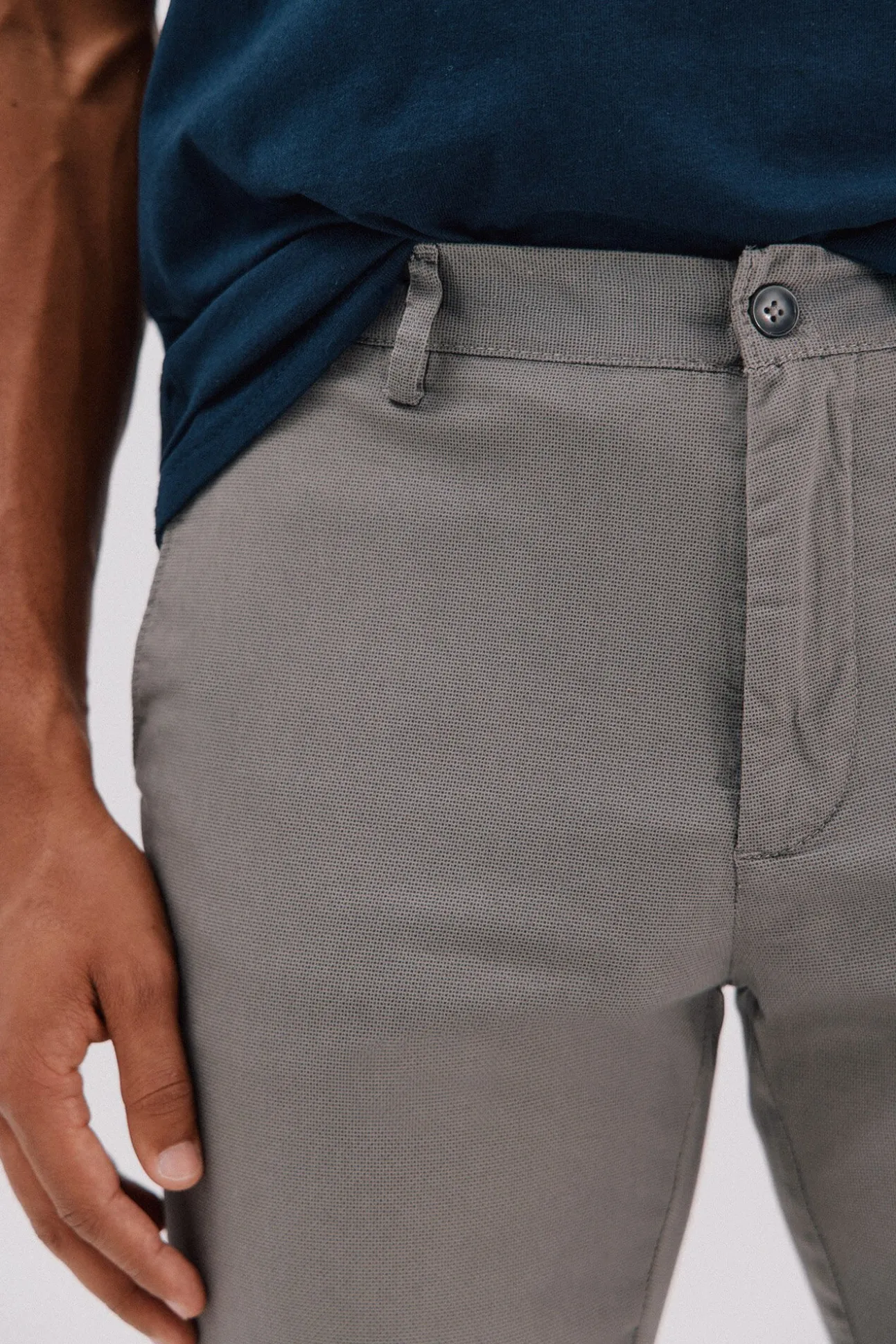 Pantalón chino print slim