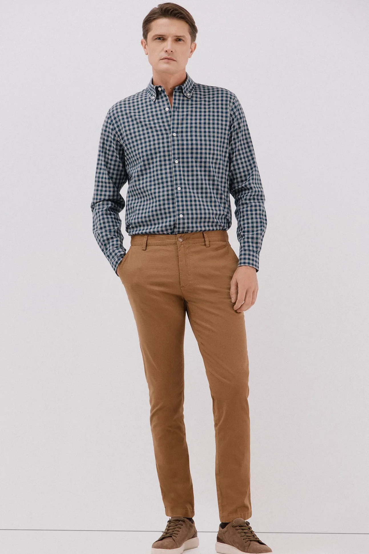 Pantalón chino print slim