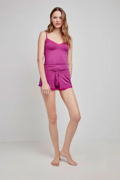 Pantalón corto pijama morado