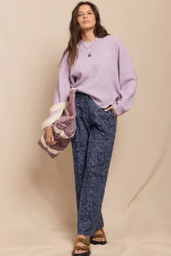 Pantalón de jaquard con pinzas