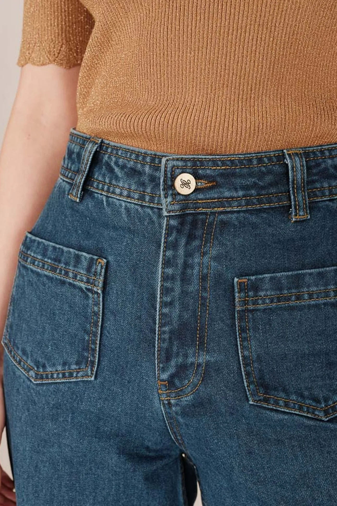 Pantalón denim de cintura alta