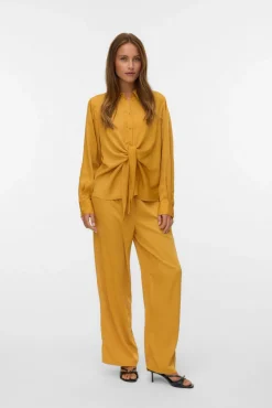 Pantalón largo satinado